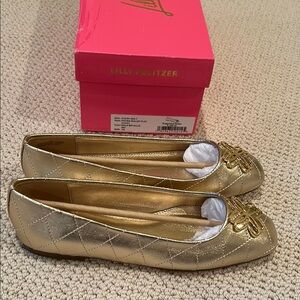 NWT / NIB Lilly Pulitzer Patina Ballet Flats in Gold Metallic- Size 7